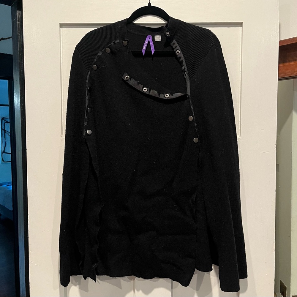 Seraphine Black Sweater Cape with button detail, Maternity Size 12